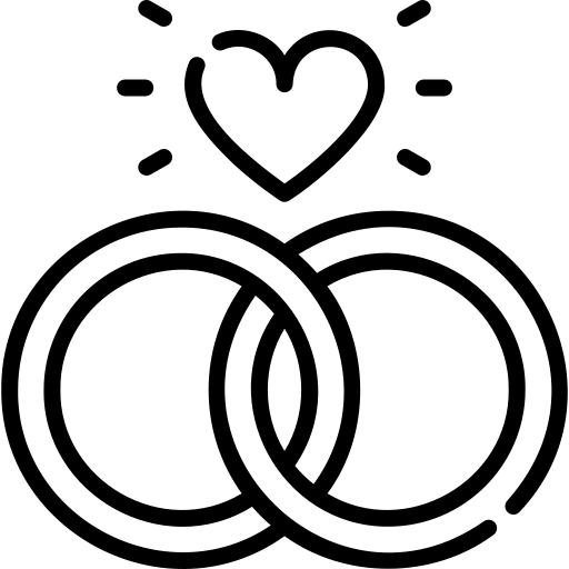 Symbol mit zwei Ringen als Icon für Standesamt Hochzeit