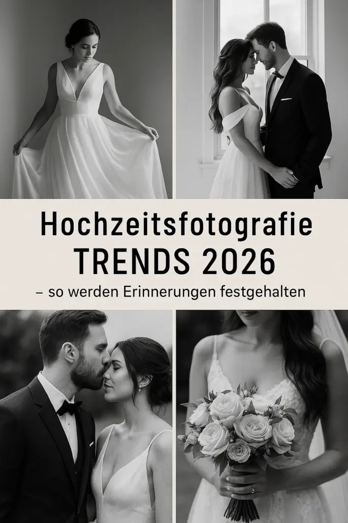 Hochzeitsfotografie Trends 2026 – natürliche Reportagen, Editorial Look und Schwarzweiß-Ästhetik