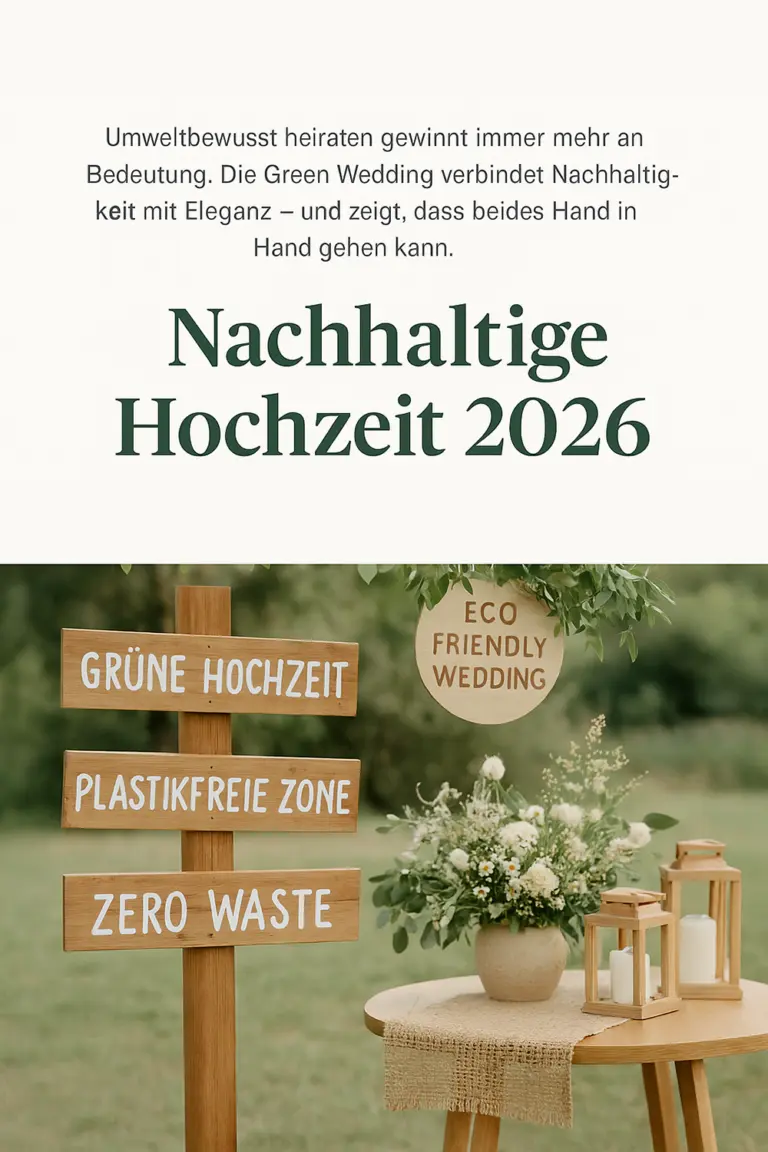 Nachhaltige Hochzeit 2026 – stilvolle Green Wedding Trends mit regionalen Dienstleistern, nachhaltiger Deko und Fair Fashion Brautkleidern